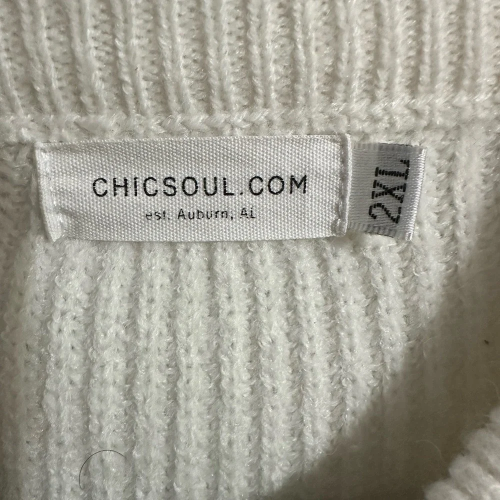 Chic Soul Cream and Black Striped Half-Zip Sweater - Picture 2 of 2
